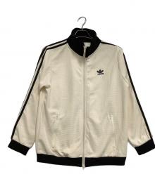 adidas（アディダス）の古着「ワッフルニットジャケット　国旗タグ」｜ホワイト×ブラック