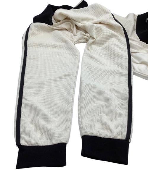 adidas（アディダス）adidas (アディダス) ワッフルニットジャケット　国旗タグ ホワイト×ブラック サイズ:Lの古着・服飾アイテム