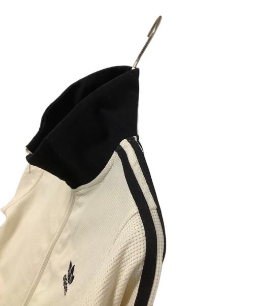 adidas（アディダス）adidas (アディダス) ワッフルニットジャケット　国旗タグ ホワイト×ブラック サイズ:Lの古着・服飾アイテム