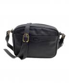 LONGCHAMPロンシャン）の古着「レザーショルダーバッグ」｜ブラック