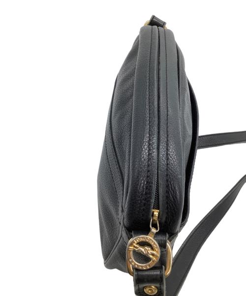 LONGCHAMP（ロンシャン）LONGCHAMP (ロンシャン) レザーショルダーバッグ ブラックの古着・服飾アイテム