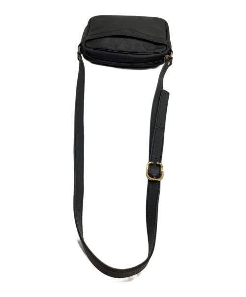 LONGCHAMP（ロンシャン）LONGCHAMP (ロンシャン) レザーショルダーバッグ ブラックの古着・服飾アイテム