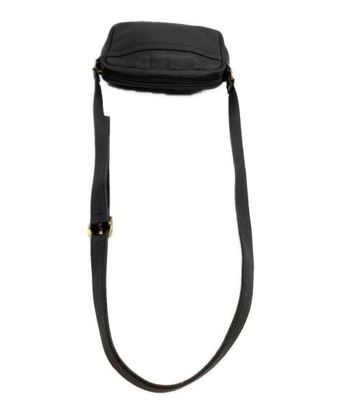 LONGCHAMP（ロンシャン）LONGCHAMP (ロンシャン) レザーショルダーバッグ ブラックの古着・服飾アイテム