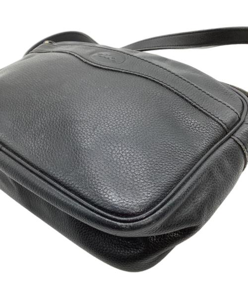 LONGCHAMP（ロンシャン）LONGCHAMP (ロンシャン) レザーショルダーバッグ ブラックの古着・服飾アイテム