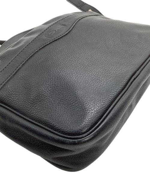 LONGCHAMP（ロンシャン）LONGCHAMP (ロンシャン) レザーショルダーバッグ ブラックの古着・服飾アイテム