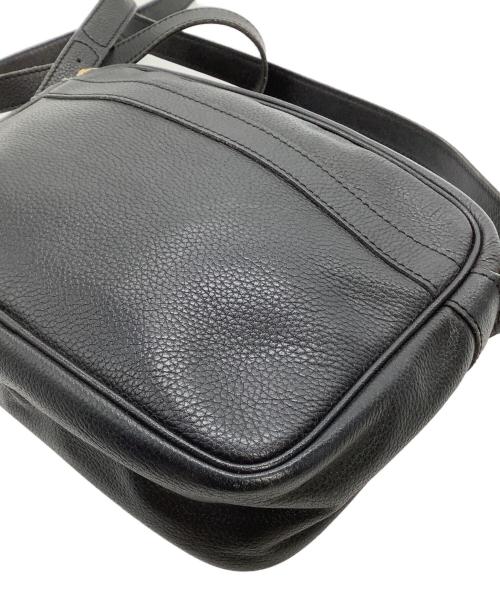 LONGCHAMP（ロンシャン）LONGCHAMP (ロンシャン) レザーショルダーバッグ ブラックの古着・服飾アイテム
