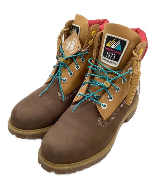 Timberland（ティンバーランド）Timberland (ティンバーランド) ブーツ TIMBERLAND PREMIUM WATERPROOF BOOT DK BRN NUBUCK レッド×ベージュ サイズ:10Wの古着・服飾アイテム