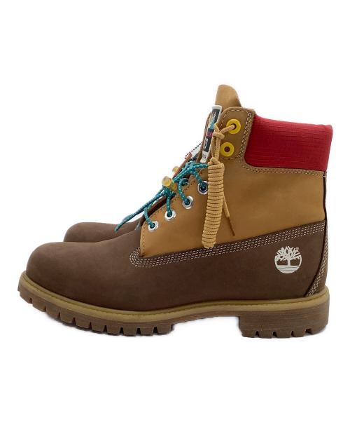 Timberland（ティンバーランド）Timberland (ティンバーランド) ブーツ TIMBERLAND PREMIUM WATERPROOF BOOT DK BRN NUBUCK レッド×ベージュ サイズ:10Wの古着・服飾アイテム