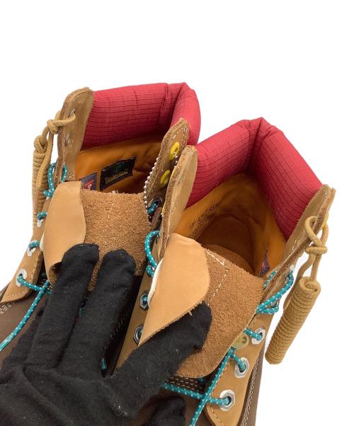 Timberland（ティンバーランド）Timberland (ティンバーランド) ブーツ TIMBERLAND PREMIUM WATERPROOF BOOT DK BRN NUBUCK レッド×ベージュ サイズ:10Wの古着・服飾アイテム