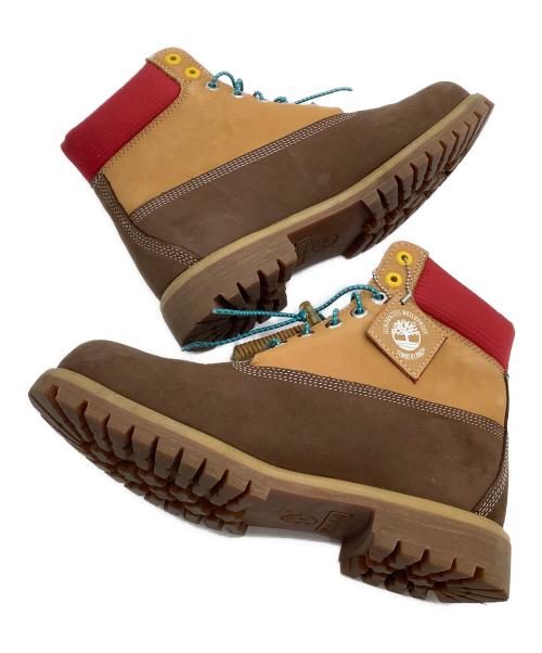 Timberland（ティンバーランド）Timberland (ティンバーランド) ブーツ TIMBERLAND PREMIUM WATERPROOF BOOT DK BRN NUBUCK レッド×ベージュ サイズ:10Wの古着・服飾アイテム
