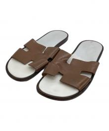 HERMES（エルメス）の古着「サンダル イズミール」｜ブラウン×ホワイト