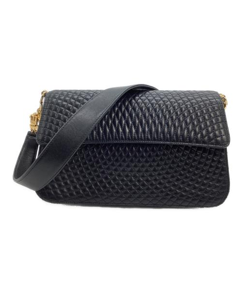 BALLY（バリー）BALLY (バリー) キルティングショルダーバッグ ブラック×ゴールドの古着・服飾アイテム