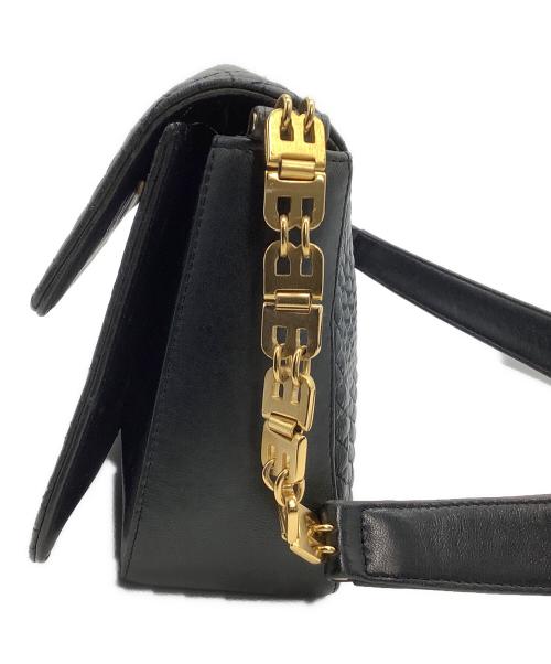 BALLY（バリー）BALLY (バリー) キルティングショルダーバッグ ブラック×ゴールドの古着・服飾アイテム
