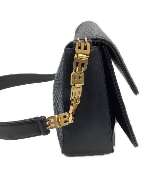 BALLY（バリー）BALLY (バリー) キルティングショルダーバッグ ブラック×ゴールドの古着・服飾アイテム