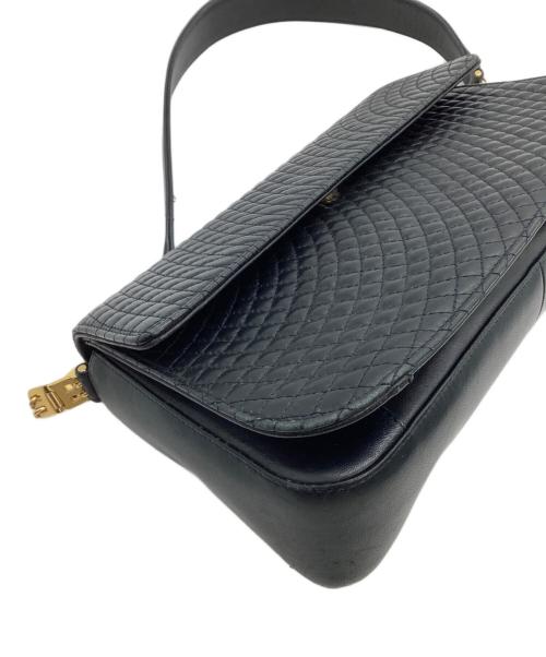 BALLY（バリー）BALLY (バリー) キルティングショルダーバッグ ブラック×ゴールドの古着・服飾アイテム