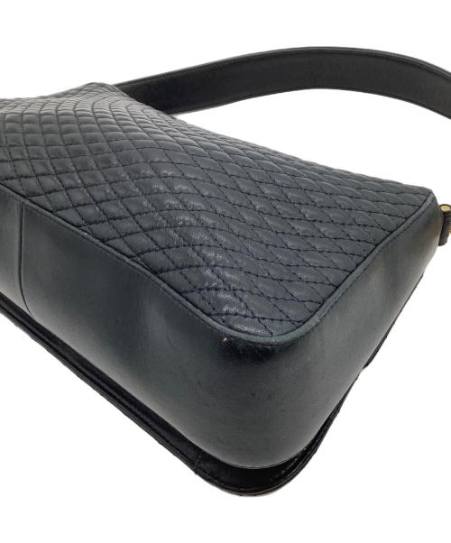 BALLY（バリー）BALLY (バリー) キルティングショルダーバッグ ブラック×ゴールドの古着・服飾アイテム