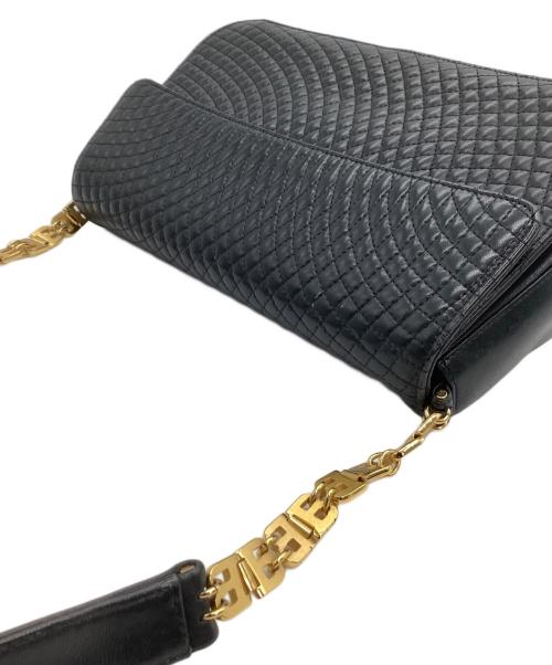 BALLY（バリー）BALLY (バリー) キルティングショルダーバッグ ブラック×ゴールドの古着・服飾アイテム