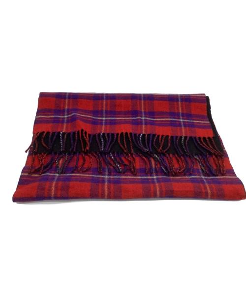 Vivienne Westwood（ヴィヴィアンウエストウッド）Vivienne Westwood (ヴィヴィアンウエストウッド) ボタン付きストール レッド×ブラックの古着・服飾アイテム