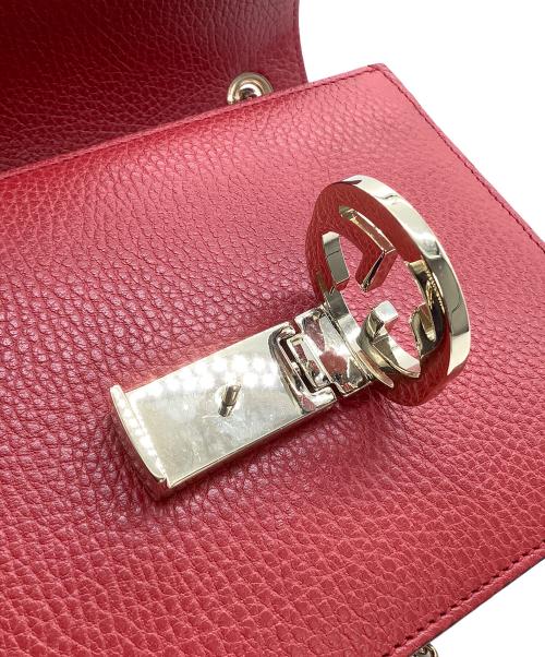 GUCCI（グッチ）GUCCI (グッチ) チェーンショルダーバッグ　インターロッキングG レッドの古着・服飾アイテム