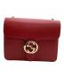 GUCCI (グッチ) チェーンショルダーバッグ　インターロッキングG レッド：80000円