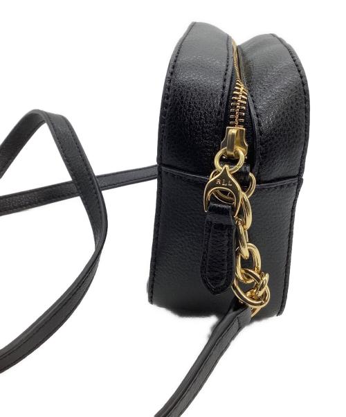 LAUREN RALPH LAUREN（ローレンラルフローレン）LAUREN RALPH LAUREN (ローレンラルフローレン) レザーショルダーバッグ ブラックの古着・服飾アイテム