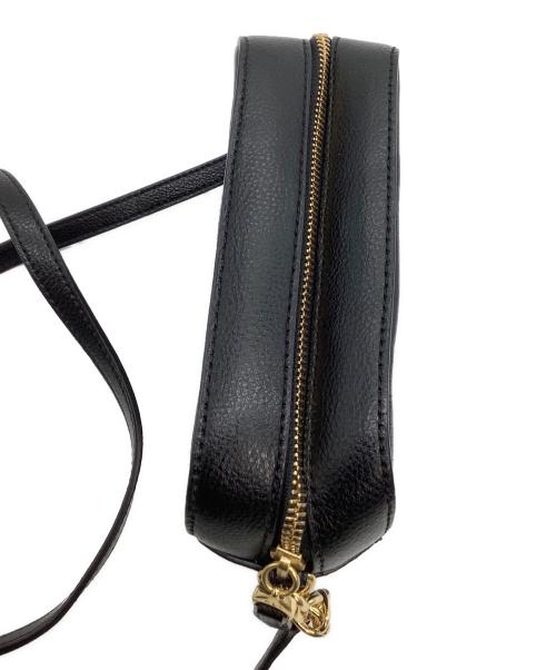 LAUREN RALPH LAUREN（ローレンラルフローレン）LAUREN RALPH LAUREN (ローレンラルフローレン) レザーショルダーバッグ ブラックの古着・服飾アイテム