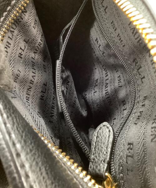 LAUREN RALPH LAUREN（ローレンラルフローレン）LAUREN RALPH LAUREN (ローレンラルフローレン) レザーショルダーバッグ ブラックの古着・服飾アイテム