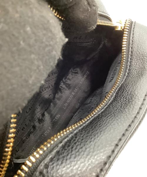 LAUREN RALPH LAUREN（ローレンラルフローレン）LAUREN RALPH LAUREN (ローレンラルフローレン) レザーショルダーバッグ ブラックの古着・服飾アイテム