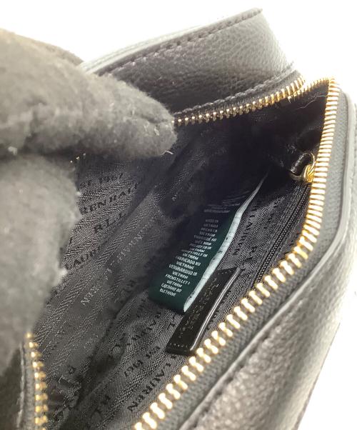 LAUREN RALPH LAUREN（ローレンラルフローレン）LAUREN RALPH LAUREN (ローレンラルフローレン) レザーショルダーバッグ ブラックの古着・服飾アイテム