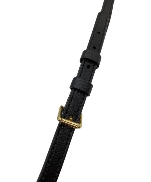 LAUREN RALPH LAUREN（ローレンラルフローレン）LAUREN RALPH LAUREN (ローレンラルフローレン) レザーショルダーバッグ ブラックの古着・服飾アイテム