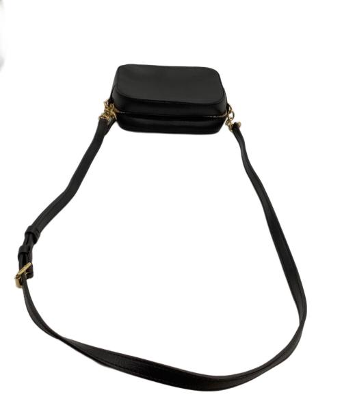 LAUREN RALPH LAUREN（ローレンラルフローレン）LAUREN RALPH LAUREN (ローレンラルフローレン) レザーショルダーバッグ ブラックの古着・服飾アイテム