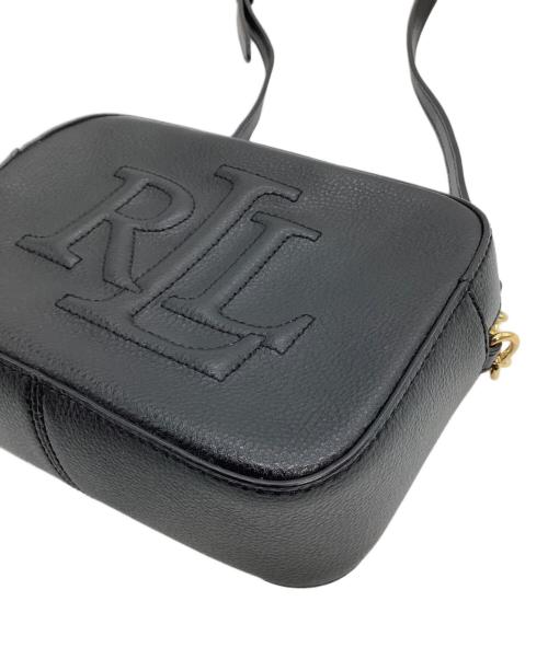 LAUREN RALPH LAUREN（ローレンラルフローレン）LAUREN RALPH LAUREN (ローレンラルフローレン) レザーショルダーバッグ ブラックの古着・服飾アイテム