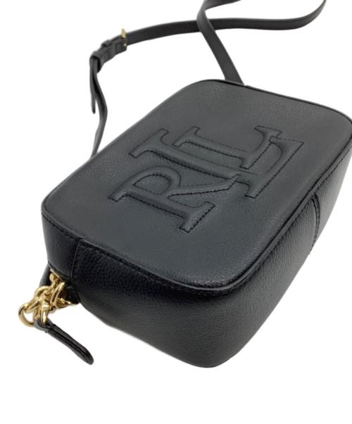 LAUREN RALPH LAUREN（ローレンラルフローレン）LAUREN RALPH LAUREN (ローレンラルフローレン) レザーショルダーバッグ ブラックの古着・服飾アイテム