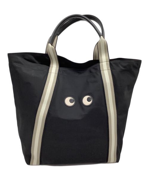 ANYA HINDMARCH（アニヤ・ハインドマーチ）ANYA HINDMARCH (アニヤ・ハインドマーチ) ナイロントートバッグ 	EYES ブラックの古着・服飾アイテム