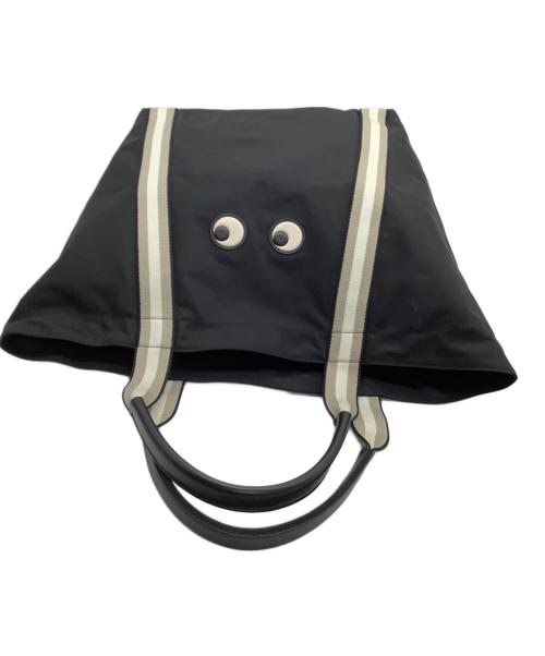 ANYA HINDMARCH（アニヤ・ハインドマーチ）ANYA HINDMARCH (アニヤ・ハインドマーチ) ナイロントートバッグ 	EYES ブラックの古着・服飾アイテム