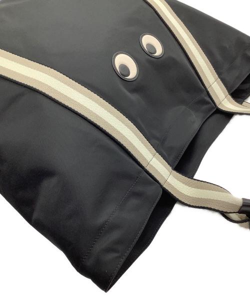 ANYA HINDMARCH（アニヤ・ハインドマーチ）ANYA HINDMARCH (アニヤ・ハインドマーチ) ナイロントートバッグ 	EYES ブラックの古着・服飾アイテム