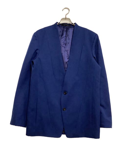 ato（アトウ）ato (アトウ) ノーカラージャケット ブルー サイズ:48の古着・服飾アイテム