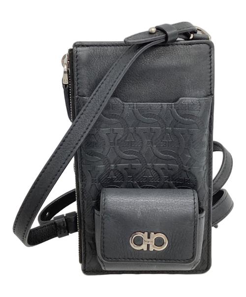 Salvatore Ferragamo（サルヴァトーレ フェラガモ）Salvatore Ferragamo (サルヴァトーレ フェラガモ) ショルダースマホポーチ ブラックの古着・服飾アイテム