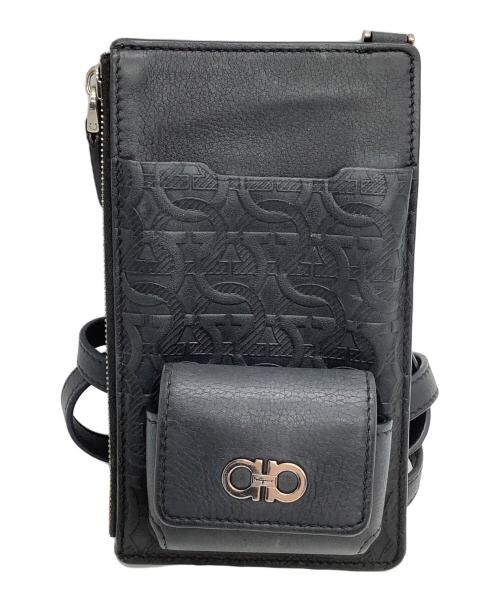 Salvatore Ferragamo（サルヴァトーレ フェラガモ）Salvatore Ferragamo (サルヴァトーレ フェラガモ) ショルダースマホポーチ ブラックの古着・服飾アイテム