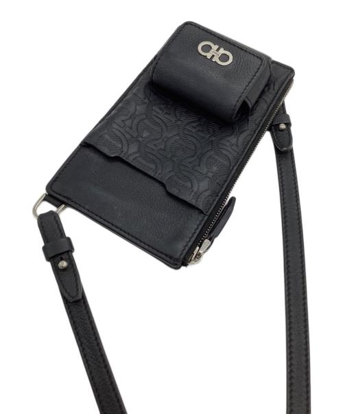 Salvatore Ferragamo（サルヴァトーレ フェラガモ）Salvatore Ferragamo (サルヴァトーレ フェラガモ) ショルダースマホポーチ ブラックの古着・服飾アイテム