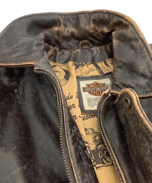 HARLEY-DAVIDSON（ハーレーダビッドソン）HARLEY-DAVIDSON (ハーレーダビッドソン) レザージャケット ブラウン サイズ:Mの古着・服飾アイテム