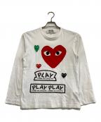 PLAY COMME des GARCONSプレイコムデギャルソン）の古着「長袖カットソー」｜ホワイト