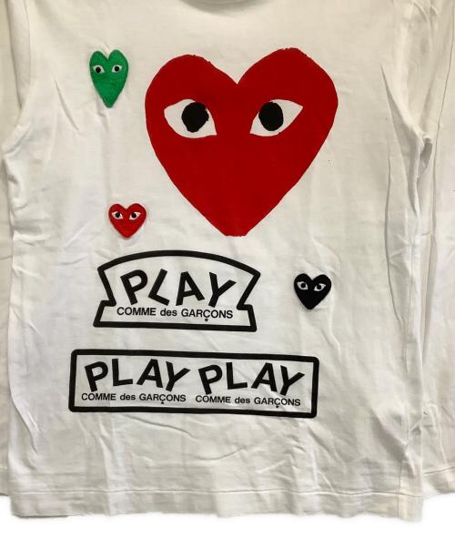 PLAY COMME des GARCONS（プレイコムデギャルソン）PLAY COMME des GARCONS (プレイコムデギャルソン) 長袖カットソー ホワイト サイズ:Sの古着・服飾アイテム