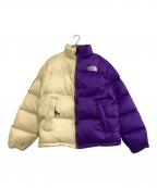 THE NORTH FACE×SUPREMEザ ノース フェイス×シュプリーム）の古着「ダウンジャケット　Split Nuptse Jacket」｜ベージュ×パープル