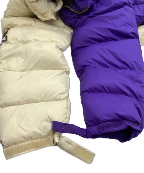 THE NORTH FACE（ザ ノース フェイス）THE NORTH FACE (ザ ノース フェイス) SUPREME (シュプリーム) ダウンジャケット　Split Nuptse Jacket ベージュ×パープル サイズ:Lの古着・服飾アイテム