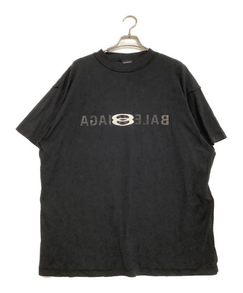 BALENCIAGA（バレンシアガ）BALENCIAGA (バレンシアガ) フロントロゴプリントTシャツ ブラック サイズ:Lの古着・服飾アイテム