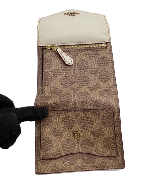 COACH（コーチ）COACH (コーチ) 2つ折り財布 ホワイト×ベージュの古着・服飾アイテム