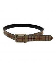 BURBERRY（バーバリー）の古着「ベルト　ノバチェック 34/85」｜ブラウン×ベージュ