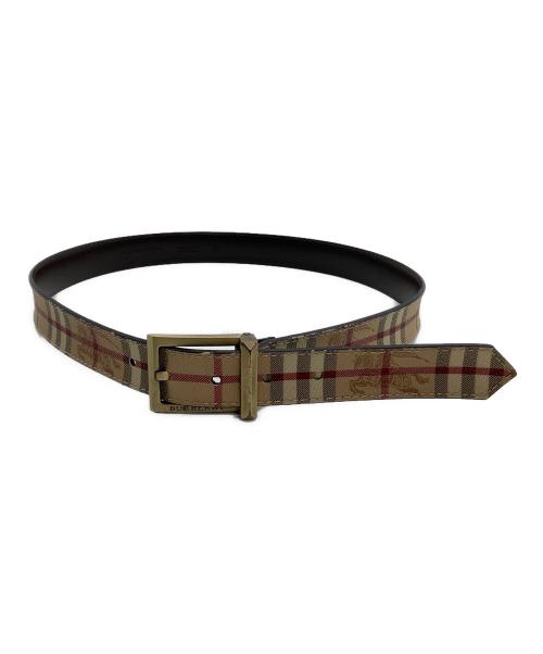BURBERRY（バーバリー）BURBERRY (バーバリー) ベルト　ノバチェック 34/85 ブラウン×ベージュの古着・服飾アイテム