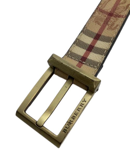 BURBERRY（バーバリー）BURBERRY (バーバリー) ベルト　ノバチェック 34/85 ブラウン×ベージュの古着・服飾アイテム